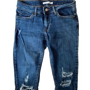 Levi Strauss & Co. Women's Blue Distressed Sexy Skinny Denim Jeans Size 28